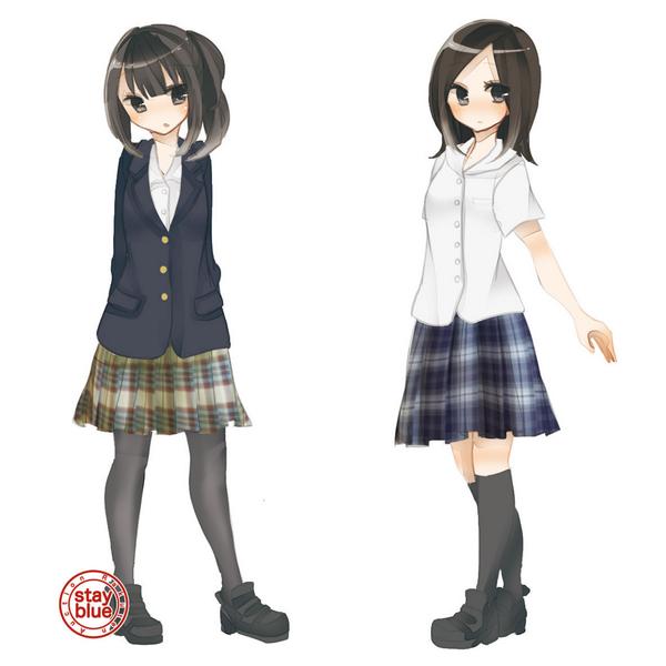 Stayblue 学校制服図鑑 Ar Twitter 天真学園高校の制服イラスト 山形県酒田市の私立高校です こちらの制服は前モデル 冬は茶色のチェック 夏は紺チェックのスカートです リボンやネクタイは付けないスタイルです Http T Co 0u9bynkdya