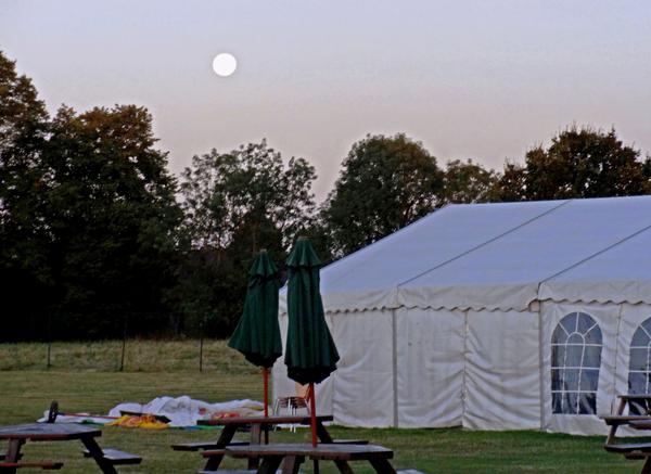 After all the heavy rain, a wonderful Supermoon seen from the Pavilion Club at dawn this morning.