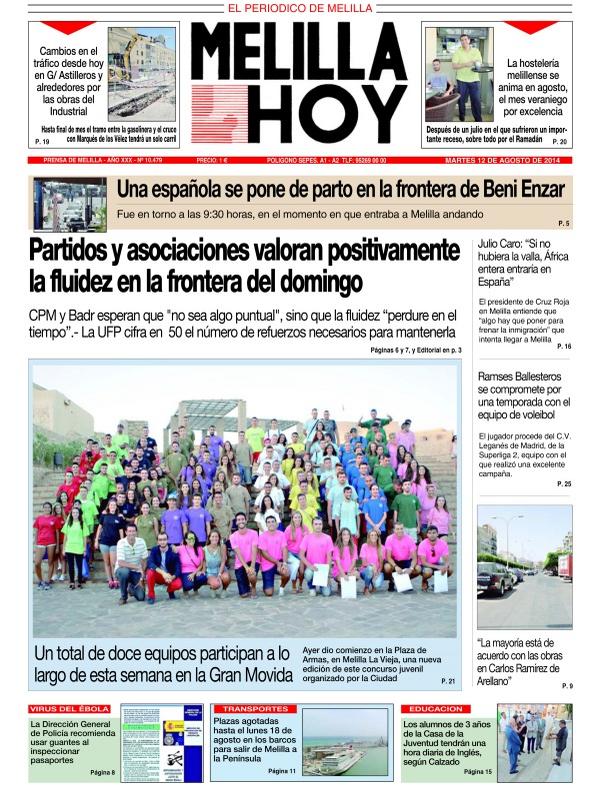 MELILLA_HOY's tweet photo. Consulte la portada de MELILLA HOY del martes 12 de agosto de 2014
http://t.co/TczTOKeR6h
http://t.co/Od5PKHqa3f http://t.co/raaDiAMJbq