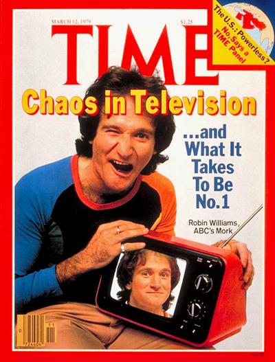 DavidMuir's tweet photo. Love this. RT @TIME: Robin Williams on the cover of TIME in 1979. (Cover: Michael Dressler) http://t.co/av7KsP9LUQ