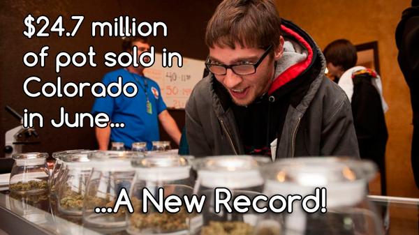 Wiki_Leaf's tweet photo. #Colorado Recreational #Pot Sales Total $24.7 Million in June, a New Record! ---> http://t.co/NEffhQwebO via @slate http://t.co/fWOJ2GcMRK