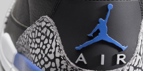 Black leather, sport blue accents, classic elephant print. The Air Jordan 3 Retro drops 8.16: swoo.sh/1sHKyoS