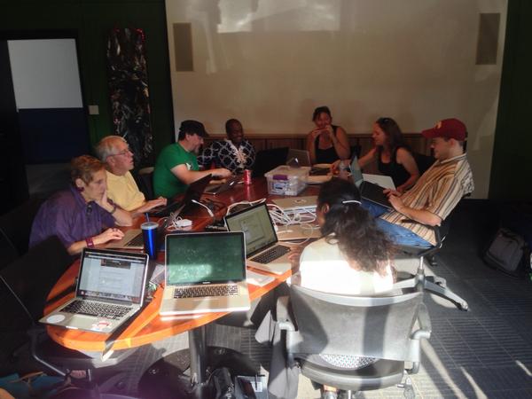 JHoaglun's tweet image. Mentor training of the finch robot for #coderdojotc at our host #clockwork