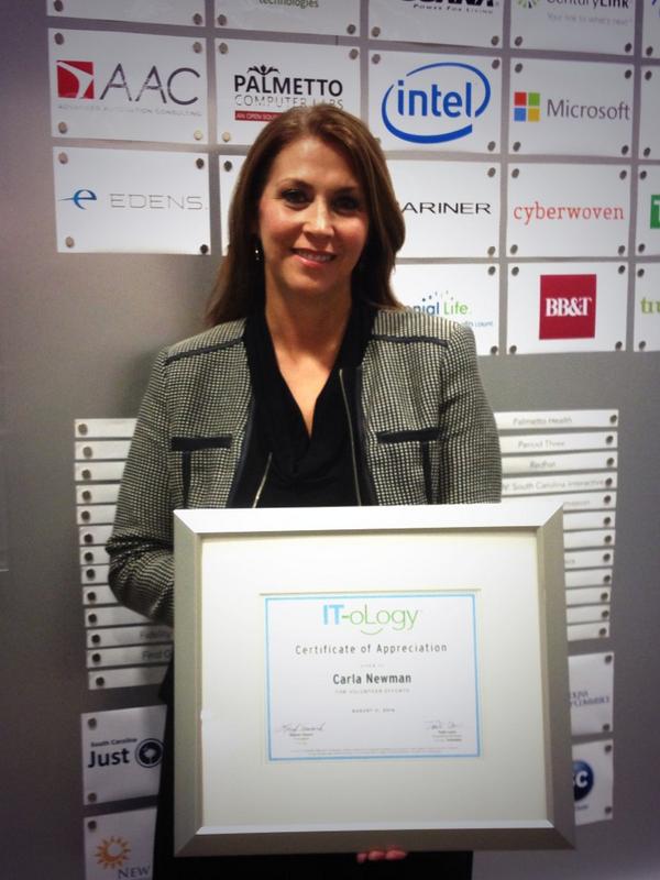 So proud of Carla Newman for her volunteering <a href="/IT_oLogy/">IT-oLogy</a>! #proudpartner