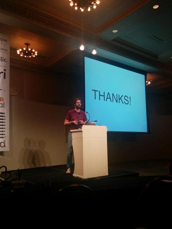 scottefein's tweet photo. #CascadiaRuby 10 minutes over but @tenderlove KILLED it. http://t.co/B1ZarRGxu3