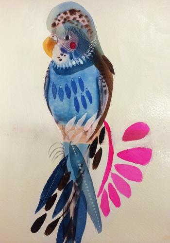 JessieBreakwell's tweet photo. Oh My Budgie - Bespoke Print #painting #watercolor #art #artist http://t.co/IhXCGYT7H2