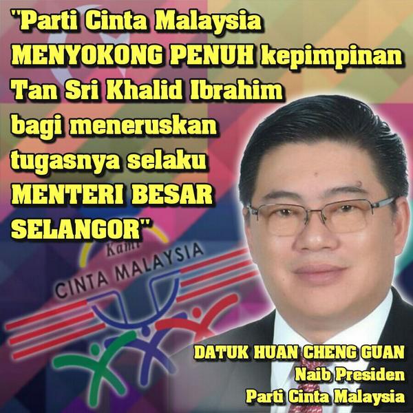 PartiCintaMy's tweet photo. MB #Selangor @Khalid_Ibrahim mempunyai sokongan penuh @pcm4you. | Datuk @Huan2U http://t.co/rJJkTH6Qrc @Faekah_qkn5 @DrNovandri @datobourne