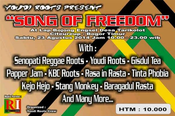 SenopatiRR's tweet photo. "Song Of Freedom" sabtu 23 agustus di Citeureup - Bogor Cc: @ReggaeIndonesia  @Indoreggaeroots @Kabar_Reggae http://t.co/9aCj383FQ0