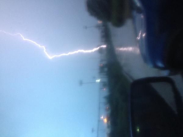 HoustonSportsPk's tweet photo. One of our Field Supervisors captured lightning hitting our turf field! This is why we take delays so seriously 😯 http://t.co/Hh9QkHCWvr
