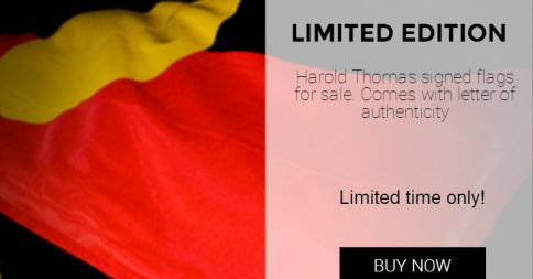 Once in a lifetime opportunity! Signed Harold Thomas flags for sale - qoo.ly/3hfni #Aboriginal