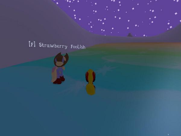 MLP_Nick_'s tweet photo. *laughs* Look at that, Strawberry is walking on the water again! Oh my, how the hell does she do that? http://t.co/m0FNmfYYg0