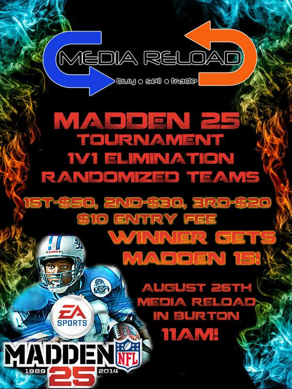 TODAY IS THE DAY! Our Madden 25 tournament will be starting shortly so if you are in the Flint area come stop in!