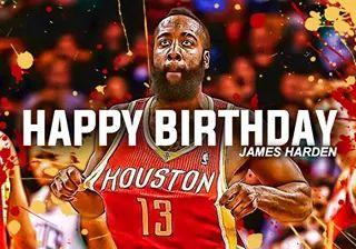  HAPPY BIRTHDAY JAMES HARDEN ROCKETS 4-LIFE 