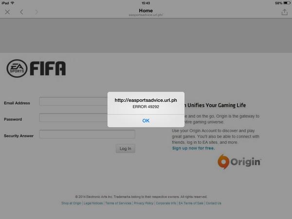 fifa origin sign up