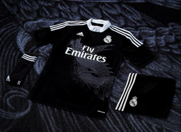 FOXSoccer's tweet photo. Real Madrid launch Champions League kit featuring dragons. DRAGONS! http://t.co/3CqAdJdkCM (Pic:  @adidasfootball) http://t.co/z2q3OAv8RG