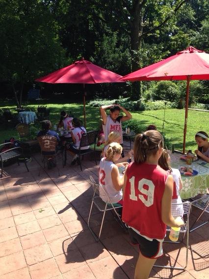 Kcookmfs's tweet photo. Freshman girls soccer players enjoying brunch before their first scrimmage tomorrow.  Go Foxes!  @mfsfox http://t.co/F3rF7mzjL5
