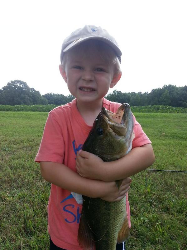 Mason gettin' it done at the pond today!!!