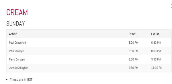 Amantes del #Trance.
También hay para ustedes #CREAMFIELDS