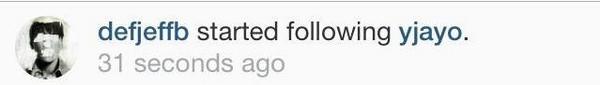 BAPIndonesia_'s tweet photo. RT "@BAP_intl: [IG] 140825 GOT7's JB (defjeffb) followed Youngjae on IG! http://t.co/MWC9Mzv7zQ (via: _BAPangels)"