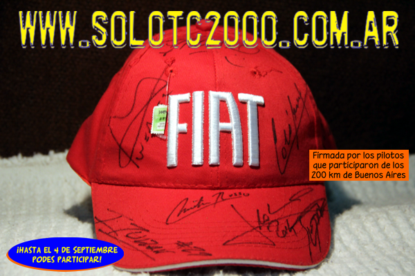 ingaramoseba's tweet photo. #SorteoSoloTC2000 gorra del Equipo Fiat Petronas firmada por sus pilotos y sus duplas de los 200 Km de BsAs http://t.co/GiM2G1HOQg