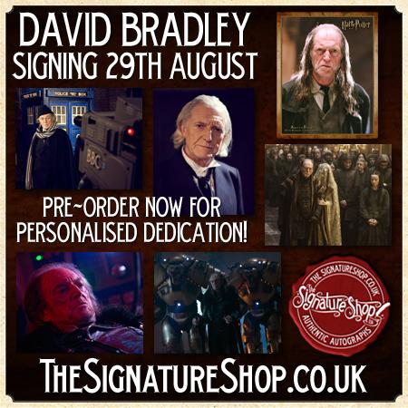 Our signing with David Bradley is on Friday! Pre-order now! #HarryPotter #GameOfThrones #DrWho thesignatureshop.co.uk/products.html?…