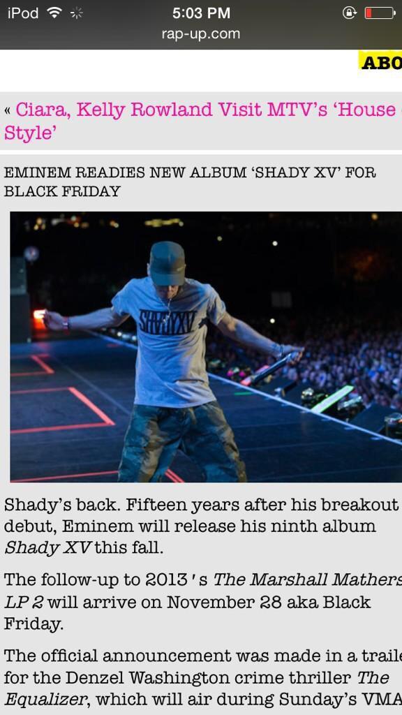 EMlNEMShow's tweet photo. Black Friday! Shady XV! http://t.co/mlW0khjU8a