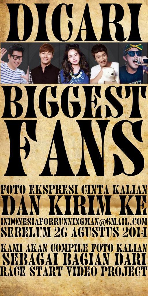 RunningManVirus's tweet photo. [INDONESIA] Quick Project for #RaceStartSeason2inJKT. TODAY send your pic to us. Pls refer to the poster. Thanks. http://t.co/MSYAV2UizD