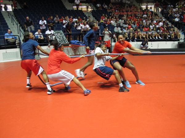 OleMissWBB's tweet photo. We won the tug of war at our Welcome Back event tonight! All of our work with @TheCoachSimmons paying off!! #Strong http://t.co/5K036M4JVt