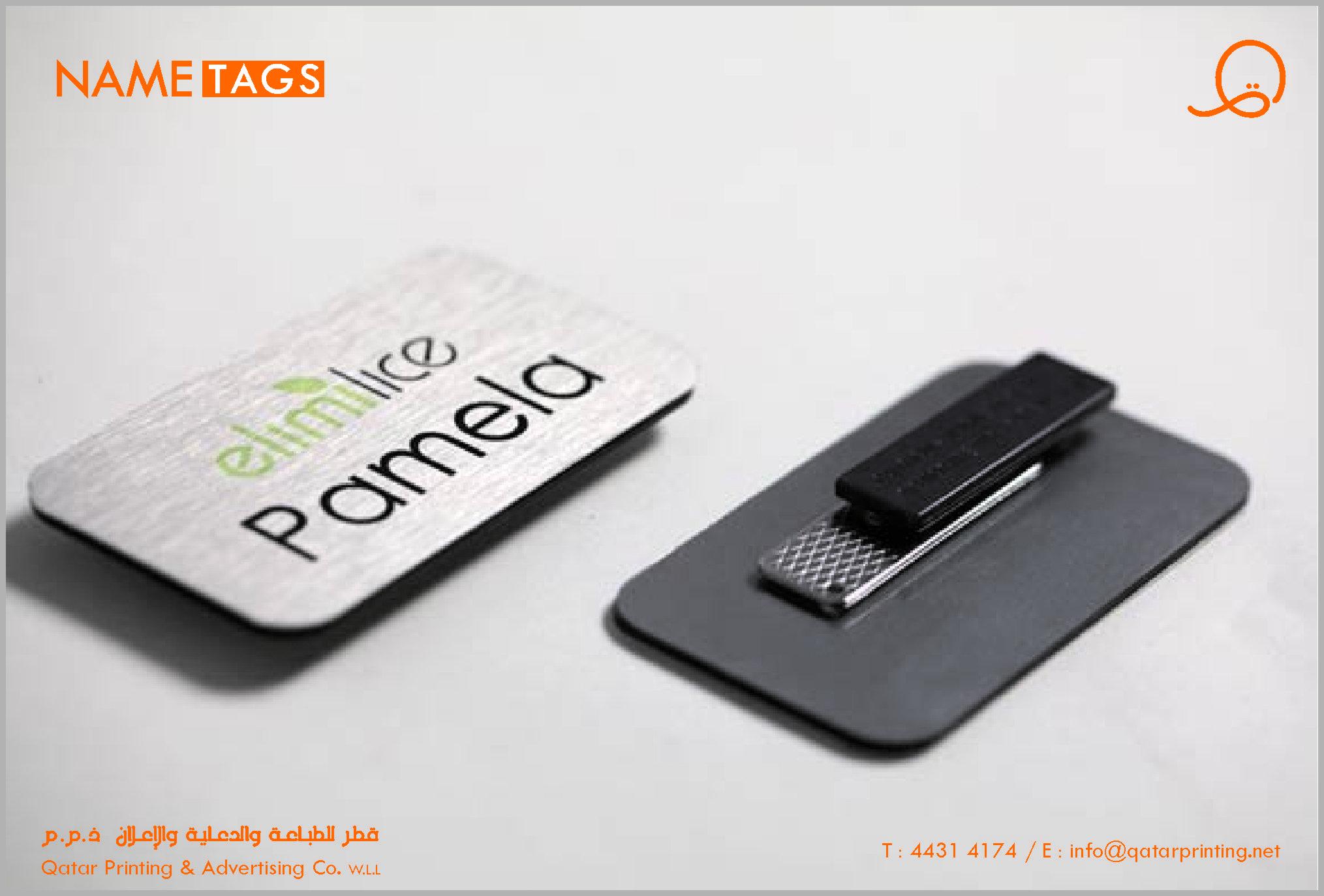 Metal name tags Mockup