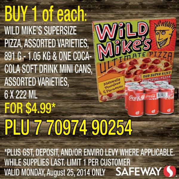 SafewayCanada's tweet image. Get a @WildMikes_Pizza, &amp;amp; Coca-Cola Mini Cans for $4.99+tax!#SafewayDeals #Canada #yyc #yeg #yvr #ywg