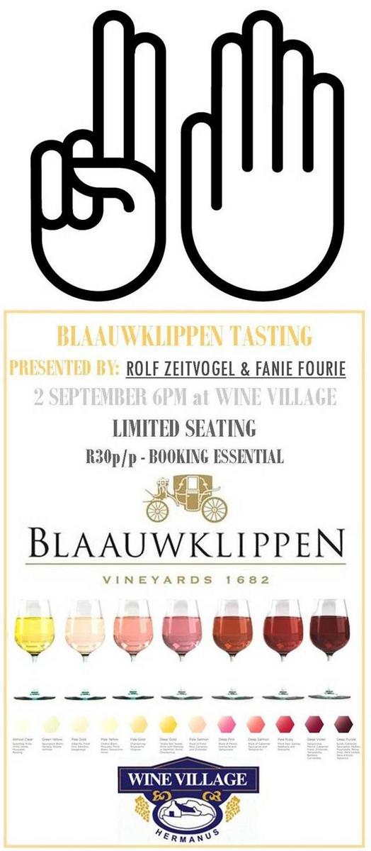 winevillage's tweet image. @winevillage presenting @Blaauwklippen  7 DAYS TO GO, BOOK NOW ! @OverbergNews @HermanusTourism @ShowMe_Hermanus