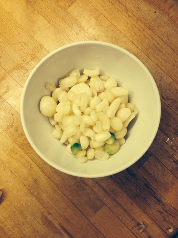 NevillePenter's tweet photo. Pickling the garlic http://t.co/y9TrEI8F2h