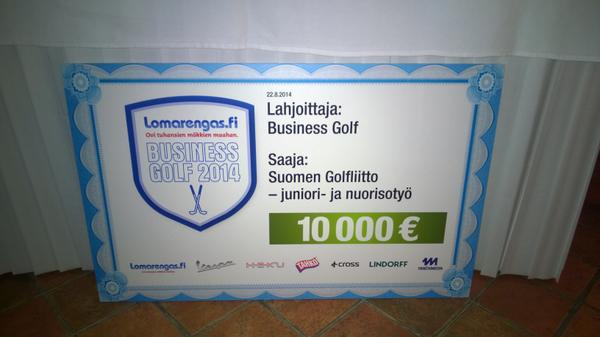 TahkoGolf's tweet photo. Tahkolla pe 22.8. pelatussa Business Golfissa tehtiin samalla hyvää juniori- ja nuorisotyön hyväksi! @golfliitto http://t.co/3Up23pR9oo