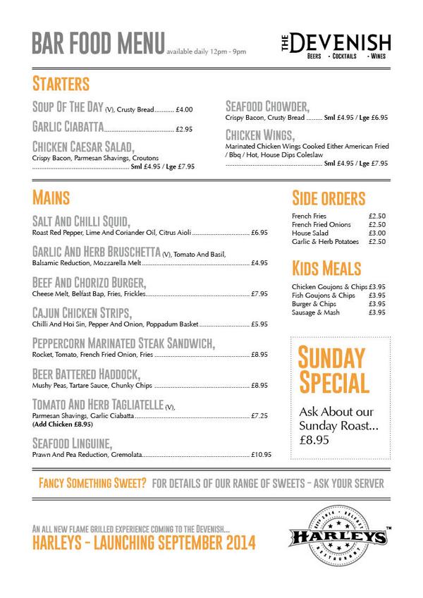 Who's joining us for lunch this Bank Holiday Monday <a href="/TheDevenish/">The Devenish</a> - Check out our great menu. <a href="/love_belfast/">Love Belfast ❤️</a>