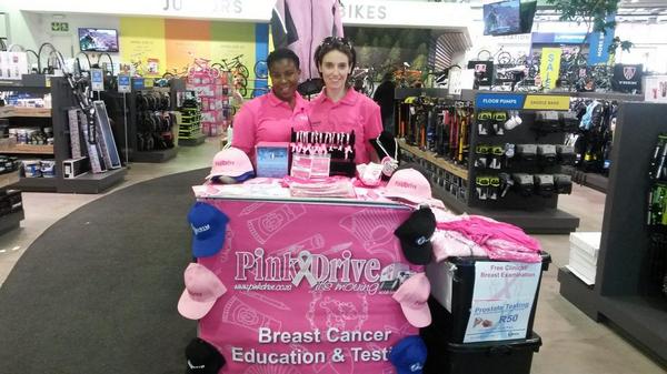 Trisch1's tweet photo. @ThePinkDrive @PinkDriveNoels Kate and Noni at Cycle Lab's HUGE sale! Doing PSA and breast cancer tests. http://t.co/KGQOUpUL5W