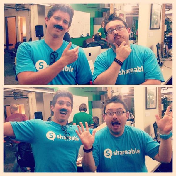 :) RT @ShareableSocial: Happy Monday from these guys! @ChrisRickstrew @hudsonjh10 #MCM #founders #startuplife