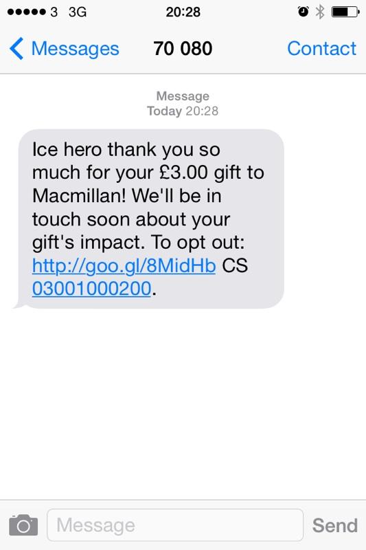 MatthewSpeight1's tweet image. Don't forget to text and donate Ice challenge heroes and fans. It's simple...
Text:ICE to 70550