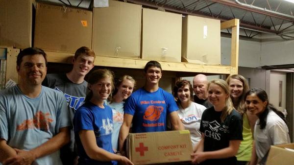 UKOccHealthSafe's tweet image. #FUSION2014 project, at Bluegrass Chapter of American Red Cross, sorting emergency response supplies.