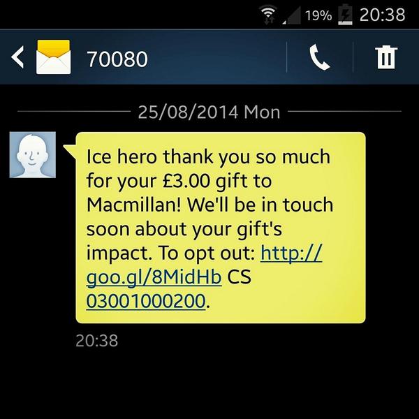 FoxyHelenFox's tweet photo. My #ALSIceBucketChallenge donation :) http://t.co/1sxMzrW7BA