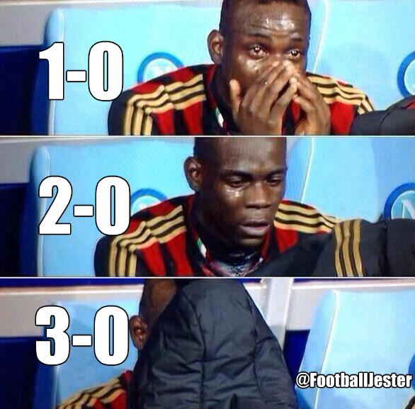 FootballJester's tweet image. Mario Balotelli watching the match like.....
