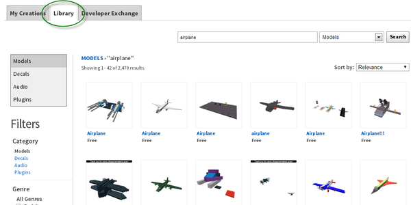 Roblox on X: Looking for models, decals, audio, & plugins? They