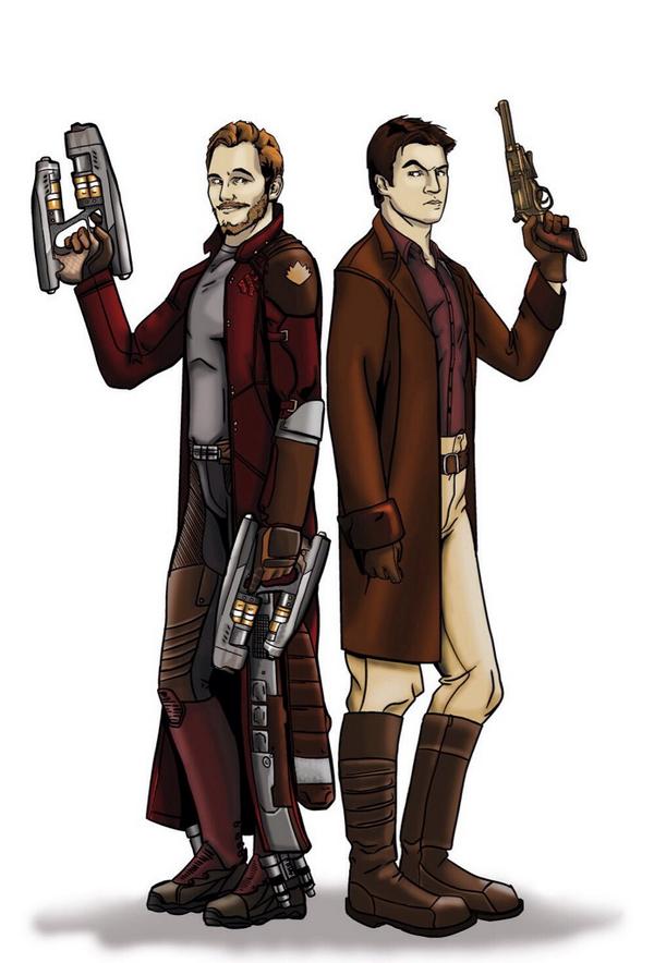 MichaelAHassett's tweet photo. @NathanFillion, I believe in you. RT #tenpaces #Firefly #browncoat #captaintightpants @JewelStaite, @ChrisPrattNET http://t.co/5wkvmjQ4Ek