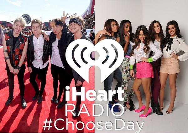 iHeartRadioNZ's tweet photo. It's #ChooseDay RT to vote @FifthHarmony Fav to vote @5SOS winner announced after 4pm HERE: http://t.co/wMPguEMv8M http://t.co/Nbf9Hamc77
