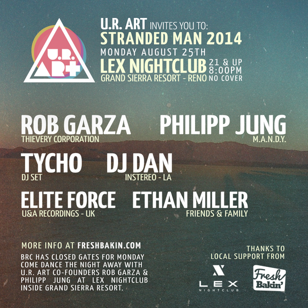 RobDaBeard's tweet photo. Stranded in Reno? @URART_festival #strandedman2014 w/ @RobGarzaMusic Philipp Jung (@dj_m_a_n_d_y) &amp; more http://t.co/B3P8HEQlGL