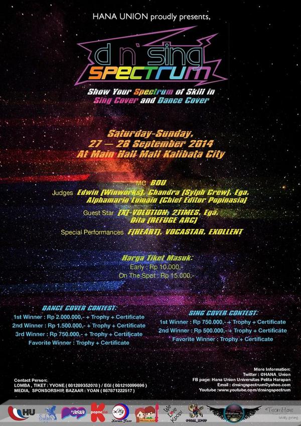 <a href="/SXTION_DC/">Summer(X)tion</a> [EVENT] DN'SING SPECTRUM 2014. Kpop Dance and Sing Cover Competition, Open Bazaar? Check Fav. :)