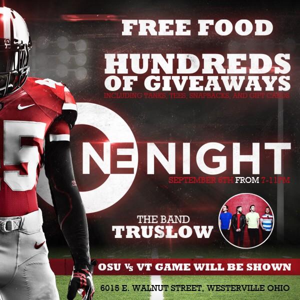 onedotchurch's tweet photo. Free food! Giveaways! OSU football! Live band! Why wouldn't you come to OneNight Sept 6th 7-11p http://t.co/4q7ZytblLI