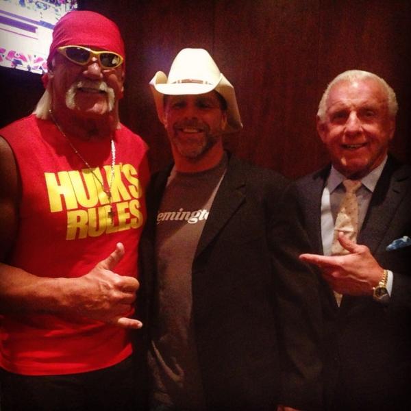 ShawnMichaels's tweet image. Gotta say, it was a pretty fun night...thanks to the two men with me!!! #kidinacandystore