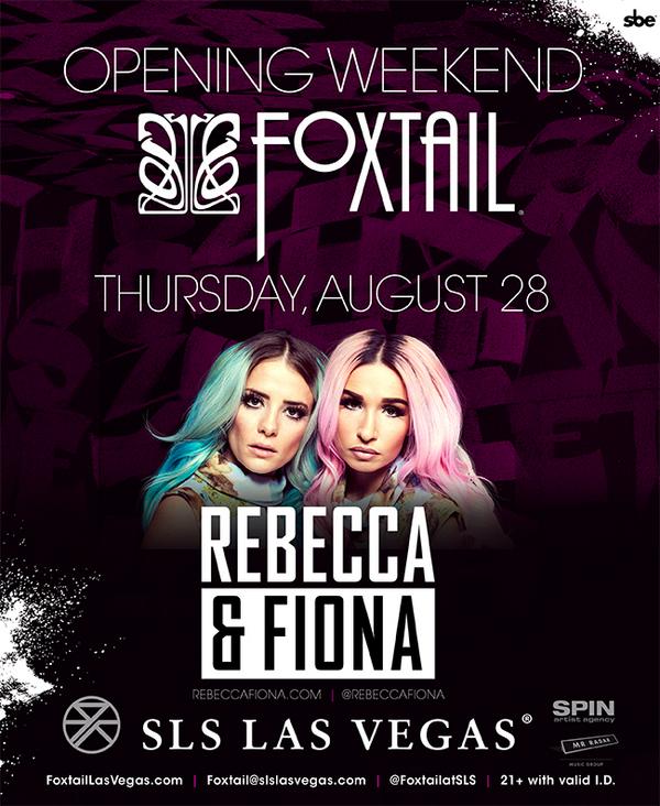 Anastacio_Cruz's tweet photo. SLS opening weekend Rebecca &amp; Fionna Aug 28 at Foxtail. @SLSLasVegas @RebeccaFiona http://t.co/Rb7l9Pwn9A