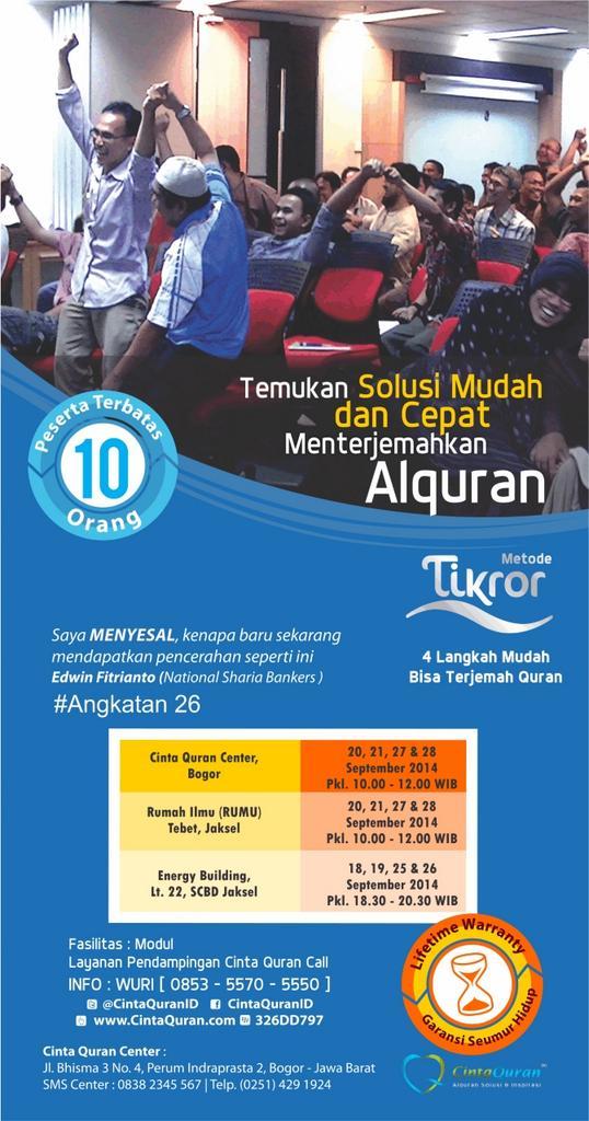 CintaQuranID's tweet photo. Mau Training Revolusioneir utk Perusahaan Anda?  >>> Info:08382345567 cc : @mfatihkarim  @SahrulGunawan23  http://t.co/XVsDfykK4T