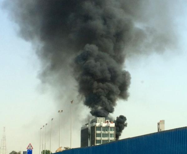 DTArchive's tweet image. Civil defense building is on fire? Out of words. #doha #qatar #anotherfire